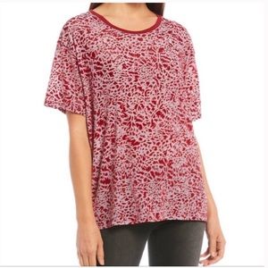 We the free people teddy burn out red velvet top